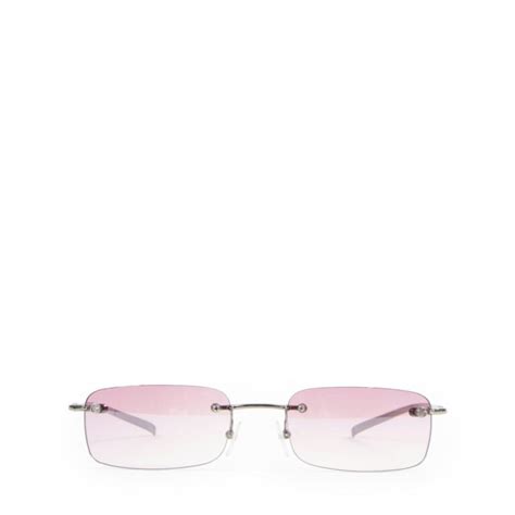 pink and yellow gucci sunglasses|pink rimless sunglasses.